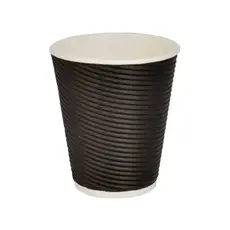 Black Paper Cup "RIPPLE" 8oz (235ml) -25pcs - Paper Cups στην Ecocraft