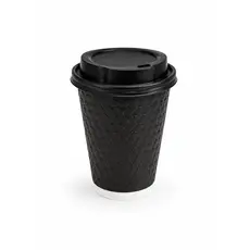 Χάρτινο Ποτήρι "BUBBLE" Μαύρο 12oz (355ml) -25τμχ - Χάρτινα Ποτήρια στην Ecocraft