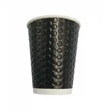 Black Paper Cup "BUBBLE" 12oz (355ml) -25pcs - Paper Cups στην Ecocraft
