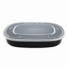 Σκεύος Microwave Μαύρο μερίδας μεγάλο 1800ml σετ με καπάκι 50τμχ - Σκεύη για Φούρνο Μικροκυμάτων στην Ecocraft