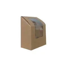 Kraft Paper Tortilla Container with Window Small - Food Boxes στην Ecocraft