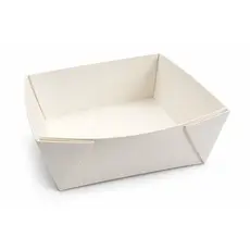 Βάση κουτιού λευκή 1250ml (12,5x12,5x7cm) - Κουτιά Φαγητού στην Ecocraft