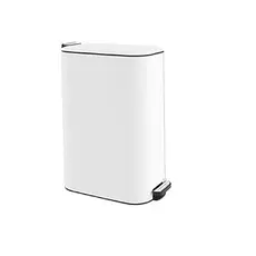Stainless Steel Waste Bin White 30L - Toiler Trash Can and Toilet Brush  στην Ecocraft