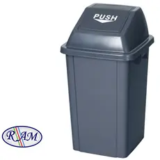 Κάδος RAM πλαστικός γκρι 100L με καπάκι PUSH - Κάδοι Απορριμμάτων & Ανακύκλωσης στην Ecocraft