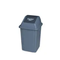Plastic grey bin 40L with PUSH lid - Trash Cans & Recycling Bins στην Ecocraft