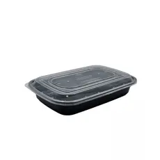 Σκεύος Microwave Μαύρο Mango 750ml σετ με καπάκι 50τμχ - Σκεύη για Φούρνο Μικροκυμάτων στην Ecocraft