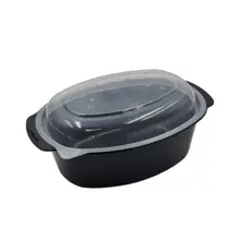 Μαύρο Οβάλ Σκεύος 1250ml με Καπάκι 100τμχ - Σκεύη για Φούρνο Μικροκυμάτων στην Ecocraft
