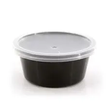 Black Sauce Container with Lid 2oz 100pcs - Sauce Containers  στην Ecocraft
