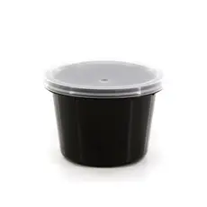 Black Sauce Container with Lid 4oz 100pcs - Sauce Containers  στην Ecocraft