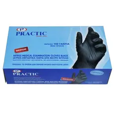 Black Nitrile Gloves without Powder 100pcs [Practic] - Gloves-Masks στην Ecocraft