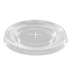 Flat Pet Lid with Cross Slot for Paper Cups 100pcs. - Cup Lids στην Ecocraft
