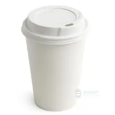 White Standard Lind for Paper Cups 100pcs - Cup Lids στην Ecocraft