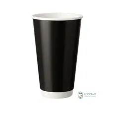 Black Paper Cup Double Wall Shinny 16oz (473ml) -25pcs - Paper Cups στην Ecocraft