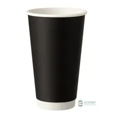 Paper Double Wall Cup in Black Matte 16oz (470ml) -25pcs - Paper Cups στην Ecocraft