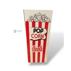 Pop Corn Red-White Box 1.6LT (7x7-9x19cm) - Food Boxes στην Ecocraft