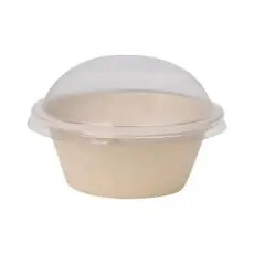 Dome-shaped PET Lid 112mm for 8oz Sugarcane Bowl 125pcs - Biodegradable Sugar Cane Containers  στην Ecocraft