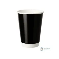 Black Paper Cup Double Wall Shinny 8oz (235ml) -25pcs - Paper Cups στην Ecocraft