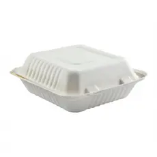 Βιοδιασπώμενο σκεύος από ζαχαροκάλαμο μερίδας Medium με ενσωματωμένο καπάκι 50τμχ - Βιοδιασπώμενα σκεύη από Ζαχαροκάλαμο στην Ecocraft