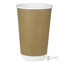 Double Wall Kraft Paper Cup 16oz (473ml)-25pcs - Paper Cups στην Ecocraft