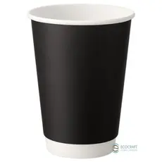 Paper Double Wall Cup in Black Matte 14oz (415ml) -25pcs - Paper Cups στην Ecocraft