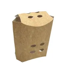 French Fries Bag with Holes Kraft-White (8.5x7x12cm) - Burger στην Ecocraft
