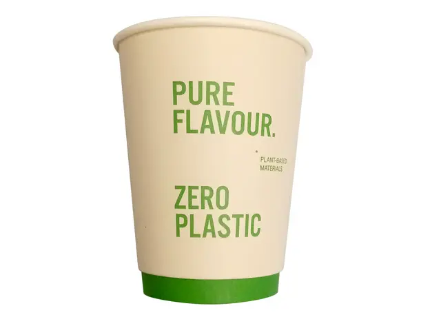 Ποτήρι Χάρτινο Διπλότοιχο Plastic Free 12oz (355ml) -25τεμ "Pure Flavor Design" - Χάρτινα Ποτήρια στην Ecocraft
