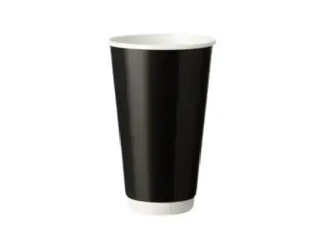 Black Paper Cup Double Wall Shinny 12oz (355ml) -25pcs - Paper Cups στην Ecocraft