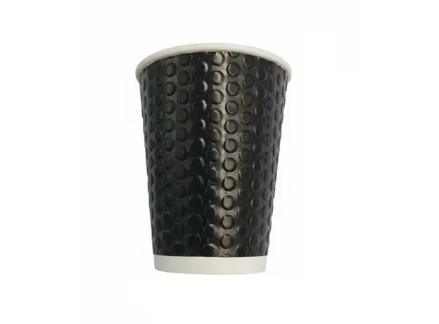 Black Paper Cup "BUBBLE" 12oz (355ml) -25pcs - Paper Cups στην Ecocraft