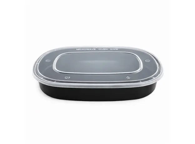 Black Microwave Container 1800 with Lid 50pcs - Microwave Containers στην Ecocraft