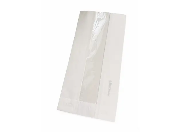 White Greaseproof Paper Bag with Window 12x27 - Vegetal Bags στην Ecocraft