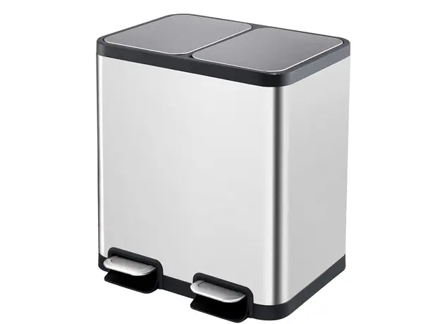 Κάδος Inox Διπλός με Πεντάλ 50L(25+25) με εσωτερικό κάδο. - Καλαθάκια WC και Πιγκάλ στην Ecocraft