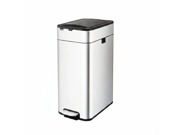 Stainless Steel Pedal Bin with Butterfly Lid 40lt - Toiler Trash Can and Toilet Brush  στην Ecocraft
