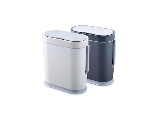 Waterproof grey plastic bin 8 L with sensor and built-in special handle - Toiler Trash Can and Toilet Brush  στην Ecocraft
