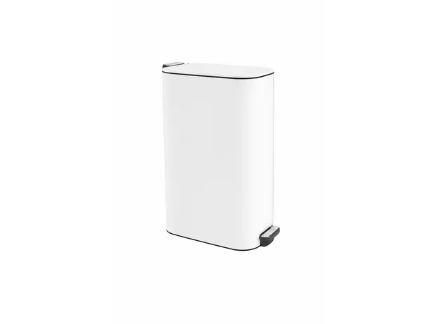 Stainless Steel Waste Bin White 6L - Toiler Trash Can and Toilet Brush  στην Ecocraft