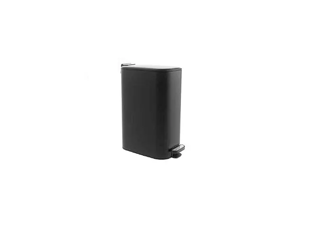 Stainless Steel Waste Bin Black Matte 16L - Toiler Trash Can and Toilet Brush  στην Ecocraft