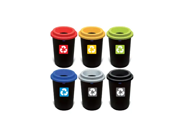 Plastic waste bin 50 L, round in 6 colors - Trash Cans & Recycling Bins στην Ecocraft
