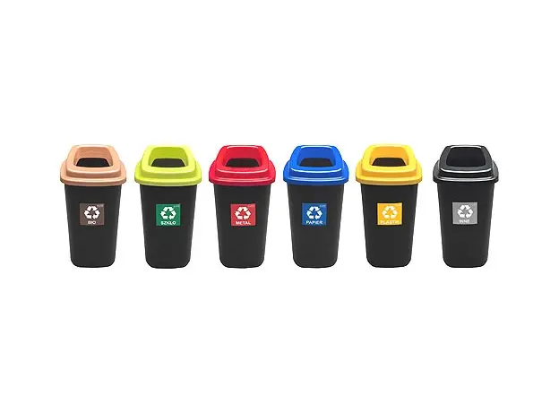 Plastic waste bin 90 L, round in 6 colors - Trash Cans & Recycling Bins στην Ecocraft