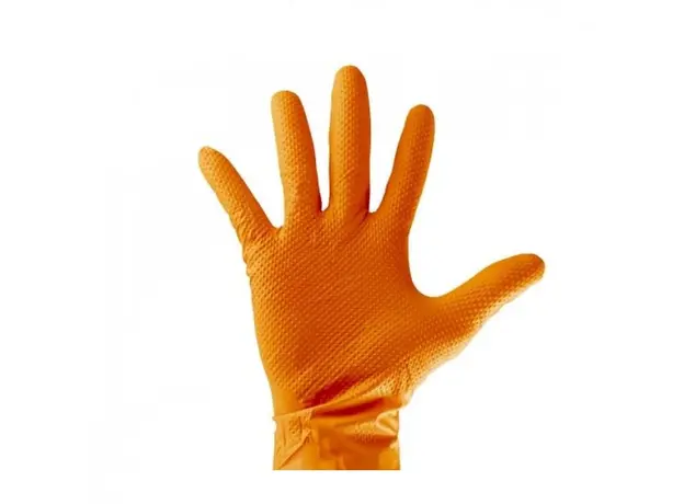 Γάντια Νιτριλίου Πορτοκαλί αντοχής Χωρίς Πούδρα 100τμχ ( Θαλασσινός) - Γάντια Νιτριλίου στην Ecocraft