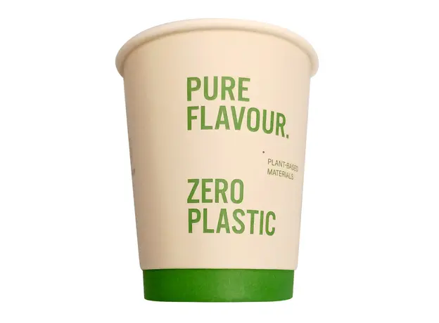 Ποτήρι Χάρτινο Διπλότοιχο Plastic Free 8oz (235ml) -25τεμ "Pure Flavor Design" - Χάρτινα Ποτήρια στην Ecocraft