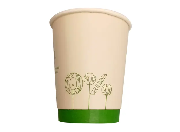 Ποτήρι Χάρτινο Διπλότοιχο Plastic Free 8oz (235ml) -25τεμ "Pure Flavor Design" - Χάρτινα Ποτήρια στην Ecocraft