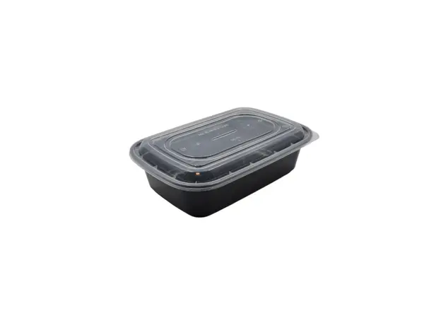 Black Microwave Container Mango 1250ml with Lid 50pcs - Microwave Containers στην Ecocraft