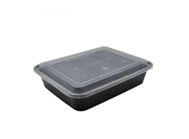 Black Microwave Container Mango 1600ml with Lid 50pcs - Microwave Containers στην Ecocraft