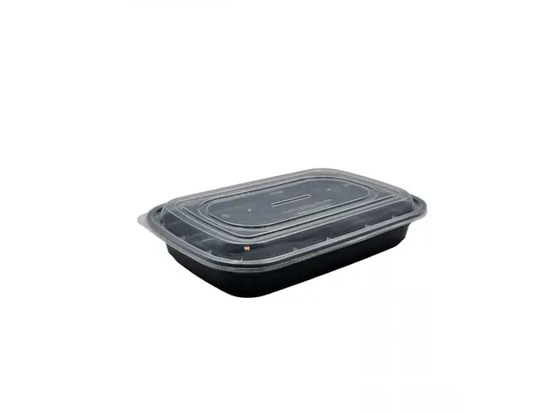 Black Microwave Container Mango 750ml with Lid 50pcs - Microwave Containers στην Ecocraft