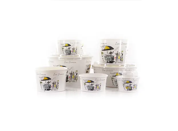 Χάρτινα Κύπελλα παγωτού με Σχέδιο για 1 μπάλα - Μπωλ Παγωτού στην Ecocraft