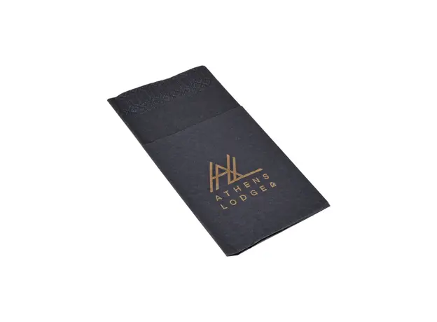 Εκτύπωση σε Μαύρη Χαρτοπετσέτα Πολυτελείας - Χαρτοπετσέτες με Εκτύπωση Λογότυπου στην Ecocraft