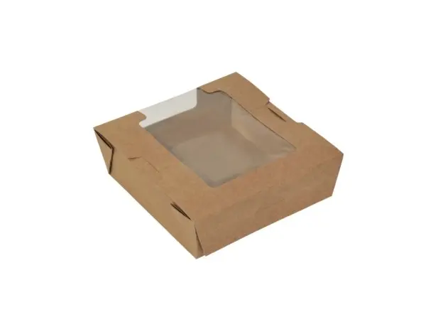 Κουτιά φαγητού craft με παράθυρο Medium 13x13x5cm - Κουτιά Φαγητού στην Ecocraft