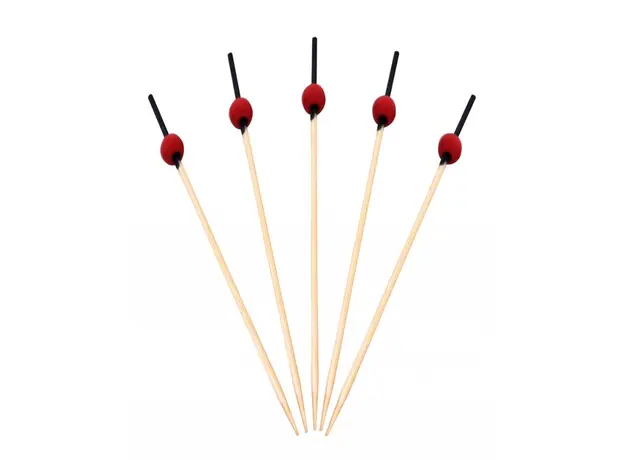 BAMBOO ΚΑΛΑΜΑΚΙΑ ΓΙΑ COCKTAIL ΜΑΥΡΟ-ΚΟΚΚΙΝΟ ΣΤΡΟΓΓΥΛΟ 12CM 100τμχ - Bamboo Sticks  στην Ecocraft