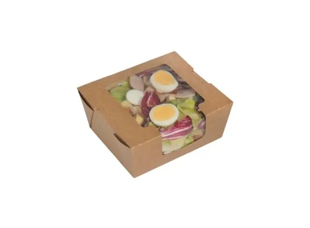 Κουτιά φαγητού craft με παράθυρο Medium 13x13x5cm - Κουτιά Φαγητού στην Ecocraft