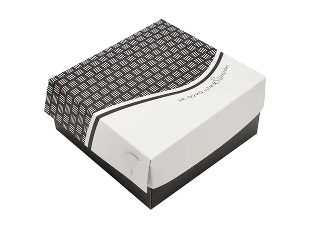 Κουτιά Ζαχαροπλαστικής με ασπρόμαυρο σχέδιο - Κουτιά Ζαχαροπλαστικής στην Ecocraft