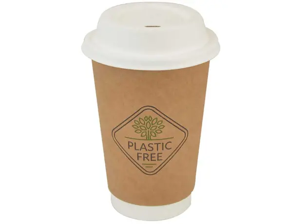 Paper Cup "Kraft" Double Wall Plastic Free 25pcs - Paper Cups στην Ecocraft